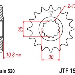 ΓΡΑΝΑΖΙ JT JTF1579-15 YZF-R1 1000/FZ1 1000 N(TDM900-520 BHMA)