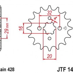 ΓΡΑΝΑΖΙ JT JTF1425-13 GSXR125 17/19 GSX-S 125 20