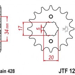 ΓΡΑΝΑΖΙ JT JTF1264-15 CB125F-CBF125-CBR125 04/17 GTR150