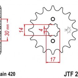 ΓΡΑΝΑΖΙ JT JTF249-14 INNOVA/C125 SUPER CUB