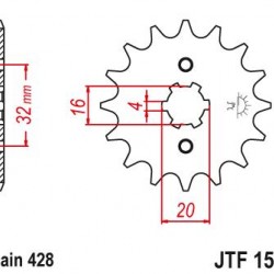 ΓΡΑΝΑΖΙ JT JTF1550-15 WR-125/YZF R125/CRYPTON S 115 (428)